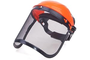 LUXYLEI Cappello Casco Di Sicurezza Per Decespugliatore Giardino in Acciaio Inossidabile Con Maschera Protettiva in Integrale Per Protezione Forestale Decespugliatore