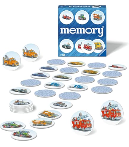 Ravensburger Italy, Fireman, Feuerwehrmann Sam Memory im Pocket-Format, 15 x 15 cm, Spiel, 24 Paare aus Karton, 48 Karten, für Kinder ab 4 Jahren, von 2 bis 8 Spielern, Mehrfarbig, 20531 8