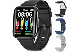 AKUMAKA Rastreadores de Actividad física para Hombres, Reloj Inteligente Deportivo HD de 1,7 Pulgadas para Android y iPhone con Llamadas y Mensajes Bluetooth, Monitor de frecuencia cardíaca/sueño