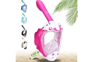 Khroom Maschera da Snorkeling per Bambini | CO2 sicuro | Maschera Subacquea per Bambini |Maschera Integrale per Snorkeling | Maschere da immersione