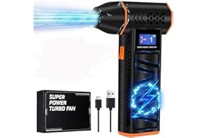 XSTARG Soplador de Aire 130000 RPM Aire Comprimido Limpieza PC Soplador de Aire Potente con Luz LED y Pantalla, 4 Velocidades Soplador de Polvo Eléctrico Air Duster para Limpieza PC, Sofá, Teclado, Coche