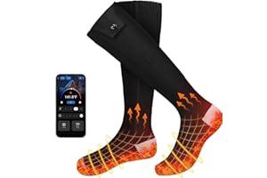 EZNAOBO Calcetines calefactados, control de aplicación, calentadores de pies, calcetines calefactados recargables, batería extra grande de 5000 mAh, calcetines térmicos lavables, calcetines de batería, para