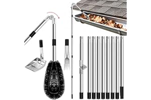 HUMILUFT Gutter Cleaner, 4m Telescopic Roof Gutter Cleaning Tool with 180° Swivel Head, Gutter Rake, Cleaning Shovel for Sweeping Leaves, Debris, Cobwebs from Roofs Without The Need for a Ladder