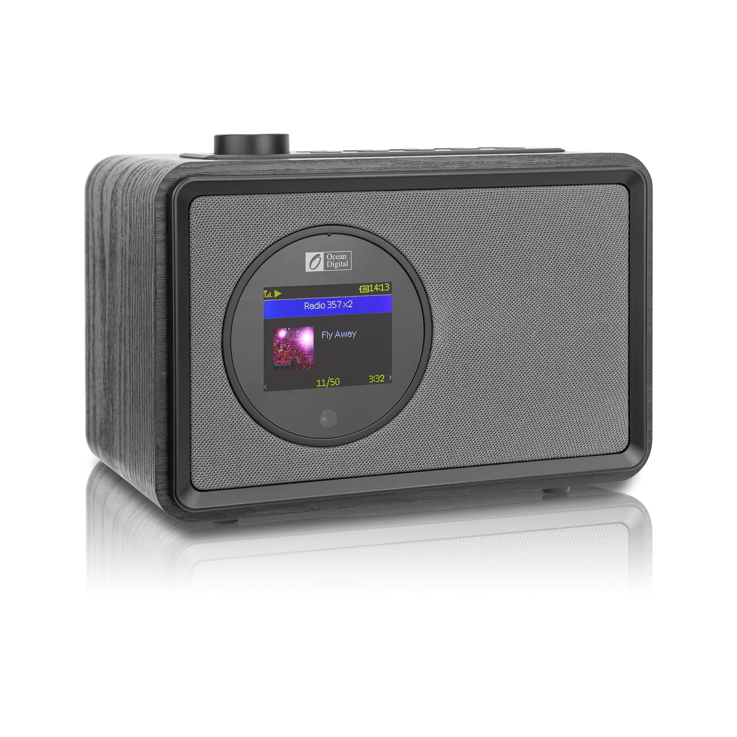 Ocean Digital WR-390 Wi-Fi Internet FM Radio Portable with Rechargeable Battery, 4 Preset Buttons, Bluetooth Receiver, Alarm Clock, Sleep Timer, Stress Relief Relaxation Sleep Aid, 2.4" Color Display