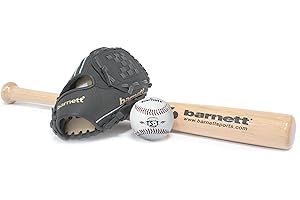 BARNETT BGBW-1 (BBW-32, JL-120, BS-1) Zestaw baseballowy, drewniany kij, rękawica, piłka seniorów
