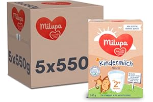 ‎MILUPA Milupa Milumil Kindermilch 2 + – Ab 2 Jahren – Für Kleinkinder in der Wachstumsphase – Begleitet die natürliche Entwicklung – 5 x 550 g Pulver