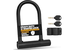MY DIY PROFESSIONAL PRODUCTS My DIY U-Shape Bike Lock with 2 Keys - High-Security Bicycle & Motorbike Lock - Anti-Theft Cycle U Lock with Vinyl Coating, Zinc Alloy Build, Weather, Rust & Cut Resistant Protection