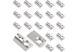 Yeepeo 20 Stück Nutensteine mit kugel Nut 8, 40-Serie Nutenstein M8 Gewinde mit Zentrierung Steg, Kohlenstoffstahl Gleitmutter mit Federkugel T Nutsteine Set für Aluminiumprofil-Extrusionsschlitz