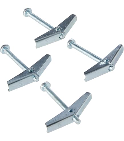 Hillman 1/8" X 2" Toggle Bolt 50-Pack – Spring-Wing, Steel/Zinc, Holds Up To 50 Lbs In Drywall, For Hollow Walls, Plaster & Tile