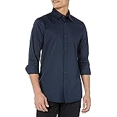 Amazon Essentials Hombre Camisa de Vestir Elástica de Manga Larga, Corte Ajustado y Resistente a Las Arrugas