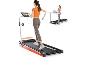 6 in 1 Folding Treadmill with 9% Incline, RUNIMON Walking Pad Treadmills for Home Foldable, 2.5HP Under Desk Running Pad Walk Pads Treadmill 1-12KM/H with LED Display, Magnetic Remote&APP Control