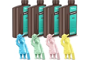 SUNLU Resina Standard per Stampa 3D 500g*4, Resina UV 405nm a Polimerizzazione Rapida, per Stampa 3D 4K/8K LCD/DLP/SLA, Bassa Contrazione e Alta Precisione, VerdeMenta+BluCielo+SakuraRosa+GialloLimone