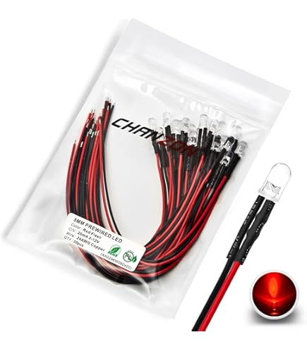 LED Lampeggianti 5mm 12V - 10 Pezzi Con Resistenze - Colore Rosso Per Circuiti - Foto 10