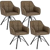 WOLTU Esszimmerstuhl drehbar 4er Set, Küchenstuhl, Polsterstuhl, Drehstuhl, bequemer Stuhl mit Armlehnen Rückenlehne, Armlehn
