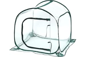 Tesmotor Mini Invernadero, Cubierta de Plantas de jardinería portátil pequeña PVC para Interiores y Exteriores, Miniinvernadero portátil 80 x 80 x 80 cm