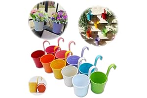 ‎GIOVARA GIOVARA Set of 10 Metal Flower Pots, Vase Hanging Plant Basket without Drainage Hole