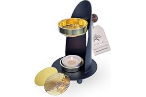 ‎INCENSERA Räucherstövchen mit Sieb - Gold-Schwarz Höhenverstellbar, Elegantes & Flexibles Räuchergefäß | Weihrauchbrenner, Räucherstövchen Sieb, Incense Burner, Räuchern Zubehör