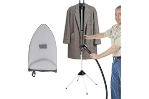 FRFIK Appendiabiti Vapore - Grucce Per Ferro Da Stiro Vapore | Stendibiancheria pieghevole | Supporto Da Stiro Verticale Telescopico Fornito Con Guanti Da Stîro | Indumento Steamer Rack Per Ferro Vapõre