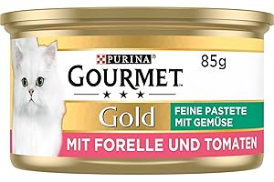 PURINA TIDY CATS Gourmet Gold Feine Pastet, Comida húmeda de óptimo calidad para gatos, con verduras, pack de 12 (12 x 85 g)