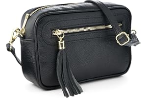 Mauro Pelletteria Borsa a tracolla donna piccola Vera Pelle Made in Italy con Cerniera e Tracolla Regolabile, modello Joy