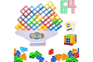 NAMIS Tetra Tower Gioco di Equilibrio - 64 Pezzi, Tetris Balance Game, Swing Stack High, Stacking Blocks per Adulti e Bambini 3 Anni+, Gioco da Viaggio