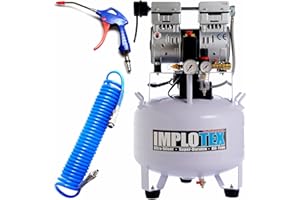 IMPLOTEX 850W Silent Flüsterkompressor Druckluftkompressor 55dB leise ölfrei Kompressor (850W 30 Liter mit Zubehör)
