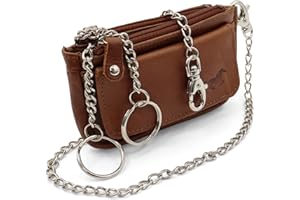 Safekeepers - Cuero bolso de la Llave con 2 llaveros – Caja Dominante - Carpeta Cartera – Estuche - Unisex Adulto