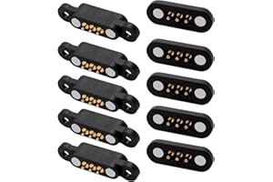 Giyofom 5 paia di perni magnetici a molla, connettore 3 posizioni, griglia misura 2,3 mm, fori di passaggio maschile femmina sonda