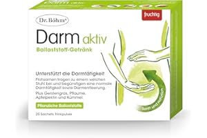 ‎DR BÖHM Dr. Böhm Darm aktiv: Zur Unterstützung bei Verstopfung und hartem Stuhl, Pflanzliche Ballaststoffe für Erwachsene & Kinder, mit Flohsamen & Kümmel, 20 Sachets