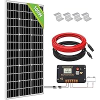 ECO-WORTHY 100 W monokristallines Solarmodulsystem-Set, 100 W Solarpanel mit 20 A Laderegler für netzunabhängige 12 V…