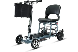 FREEJOYER Elektromobil für Senioren, Seniorenmobil Klappbar, Max 15Km/h, bis zu 25KM, Seniorenmobil Mobilitätsroller mit Korb (Blue, Batterie 8AH)
