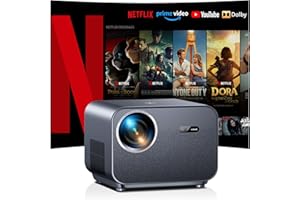 ‎VGKE VGKE Smart Beamer 4k Heimkino, Netflix Offizieller/Autofokus/Trapezkorrektur, 30000 Lumen Full HD 1080p WiFi6 Bluetooth Videoprojektor mit Dolby Audio, Home/Outdoor Projektor für Handy/Laptop