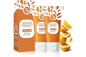 MUIEFE Gel Exfoliante Facial de Naranja Natural, 2 Piezas Gel Limpiador Facial, Orange Facial Exfoliate Gels, Nutre e Hidrata, Anti Puntos Negros e Impurezas, Limpia la Piel en Profundidad Para Cara y Cuerpo