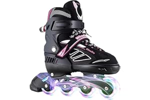 ‎WHEELIVE Wheelive Inliner Kinder Verstellbare Inline Skates mit Leuchtenden Rädern, Leistungsstarke Rollschuhe bis zu 4 Größen Verstellbar, Ideal für Jungen, Mädchen, Anfänger und Erwachsene