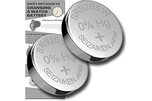 SWIFT GIFT UK SR920SW Watch Batteries - 2 x Seizaiken 371 Equivalent Cell Button Watch Battery Replacement Kit for Watches with Fitting Guide