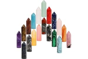 Jinlaili 20 Pezzi Bacchette di cristallo curative,Premium Healing Crystals Set Kit,Chakra Guarigione Bacchette di Cristallo,Cristalli di quarzo naturale,per la meditazione che bilancia lo yoga