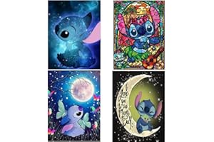 Lilingyu Diamond Painting Kits for Adults, 5D Stitch Diamond Art for Adults Kids Diamond Painting Kits Accessories Full Drill Kit Crystal Pictures Home Wall Decor Gifts 30x40cm