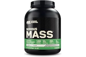 Optimum Nutrition Serious Mass Gainer en Poudre, Goût Cookies and Cream, 2.73kg, 8 Doses