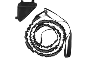 FENGQ 3M Cuerda de remolque para bicicleta, elástica, con bolsillo triangular, adecuada para bicicletas de montaña, bicicletas eléctricas, capacidad de carga 500 lbs/225 kg, color negro