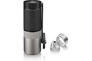 WACACO Exagrind, Moulin à Café Manuel, Réglable avec Grande Précision, Meules en Acier Inoxydable, Broyeur Portable Grains De Café avec Manivelle pour Espresso, Pour -Over, Camping, Voyager, Cuisine