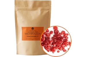‎AQASHA Premium Weihrauch Drachenblut zum Räuchern/Verbrennen, naturreines Harz 50g, grob (muss zum Räuchern ggf. gemörsert werden)