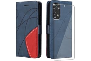 UKECASE Funda con Protector para Xiaomi Redmi Note 12S 4G / Redmi Note 11 / Redmi Note 11S 4G, Carcasa Libro de Premium Cuero PU Suave Tapa con Ranura para Tarjetas Color Azul