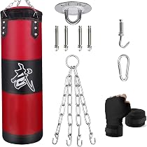 Sacco Da Boxe Vuoto Da Appendere 100/120 Cm – Tela Resistente Per MMA, Muay Thai E Fitness Domestico
