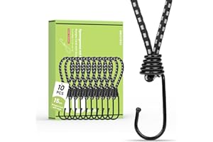 Brotree Cuerdas Elásticas con Ganchos 15cm Goma Pulpos Elasticos Pequeños 10 Pcs Tensores Elásticos para Lonas, Sujeccion, Exterior, Carpas, Pancartas
