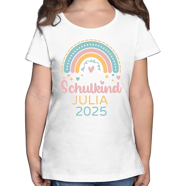 Personalisiertes Einschulung T-Shirt Mädchen - Mit Name Und Pferdemotiv 2025