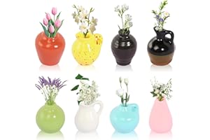 DELAESI Mini Vase Magnet 8 Stück Mini Vasen Magnete Kühlschrank 3D Magnet Vase Cute Lustige Kühlschrankmagnete für Familie Küche und Büro Dekoration