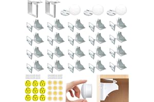 ANCUIOYZ Serrure D'armoire Magnétique, 28 Pièces Magnétique Enfant Tiroir Verrous Serrure de Sécurité pour Armoire Invisible, Convient à Diverses portes D'armoires et Tiroirs