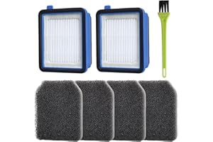 Jajadeal Filter Zubehör für AEG QX7 QX6 QX8-2 Staubsauger, Ersatzfilter für AEG ASKW1 Filter mit 2 Vormotorfilter, 4 Hygienefilter Waschbar, 1 Reinigungsbürste (Kit 2)