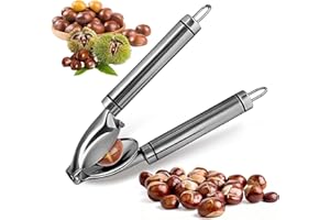 JOYEEE Cortador de Castañas de Acero Inoxidable, Abridor de Castañas Alicates de Metal Mejorados para Nueces, Herramientas de Cocina Portátile
