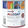 Zinsser Allcoat Exterior Water Based Paint Satin White - 1 Litre